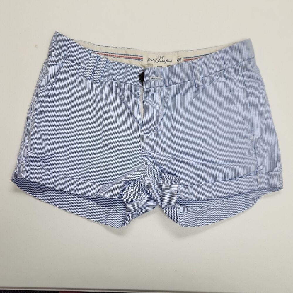 H&M Women's Blue Pinstripe Shorts